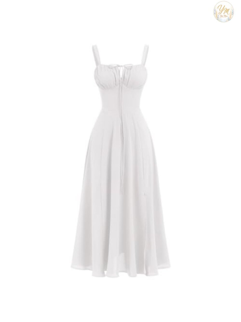 Women's Floral Corset Dress Spaghetti Strap Midi with Slit